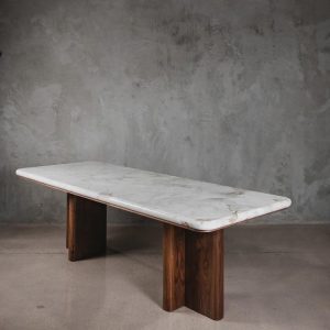 Marble + Wood Dining Table